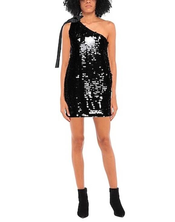 Liu Jo Dresses & Skirts - NWT Liu Jo Black Sequin One Shoulder Tie Mini Dress Size 6